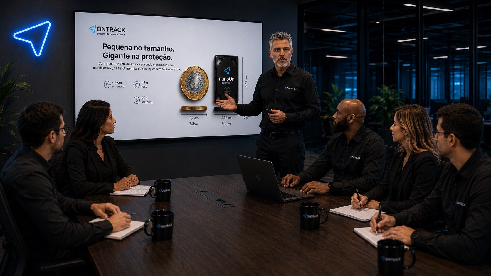 Equipe OnTrack apresentando o nanoOn
